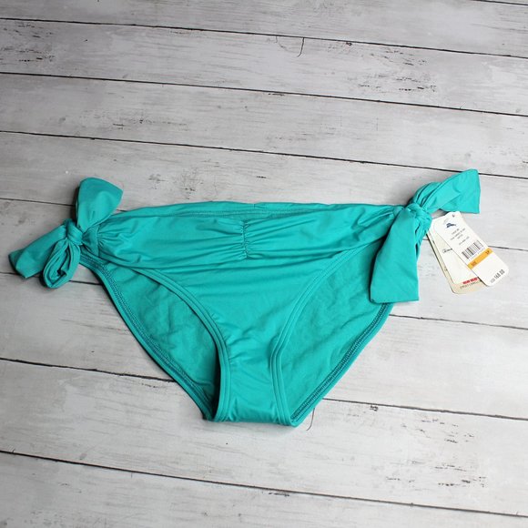 Tommy Bahama Women's Hipster Bikini Swim Bottoms Size S Ming Jade Ties